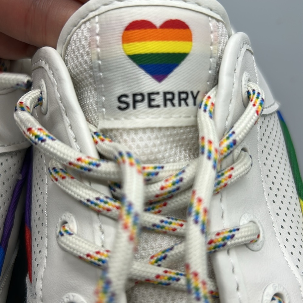 Sperry Men’s Soletide Pride Boat Leather Sneakers Sz 12 EUC - Picture 5 of 9